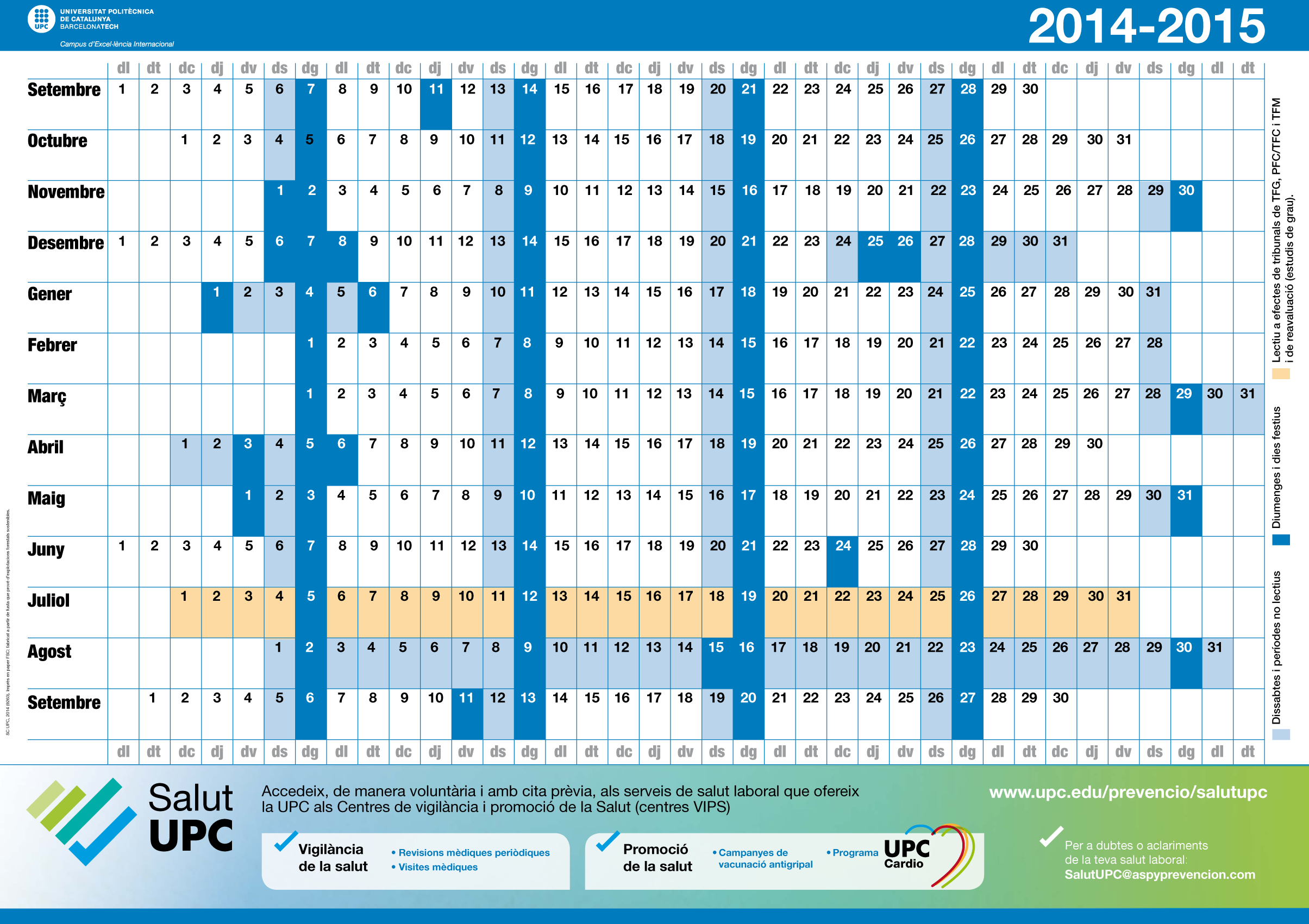 Calendari UPC 2014-2015