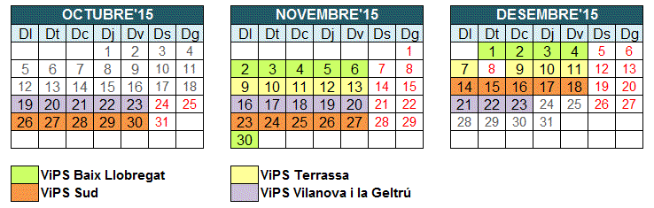 Calendari vacunació 2015 itinerant